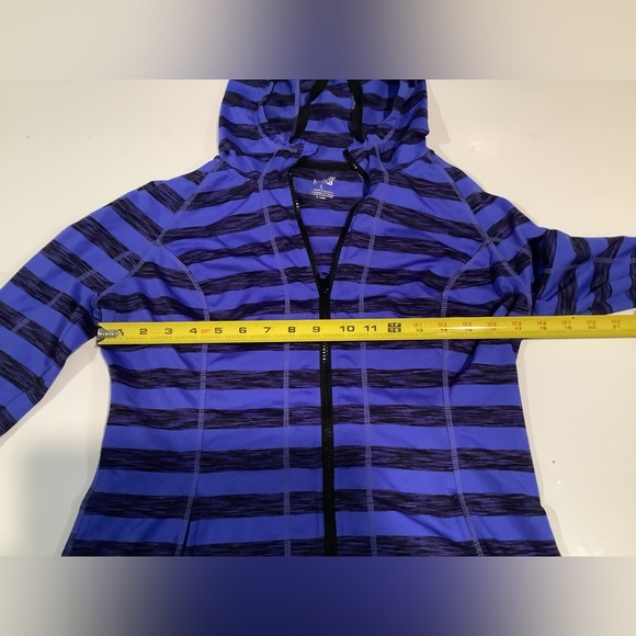 Lukka Blue and Black Striped Women's Hoodie Sweater - Picture 2 of 8